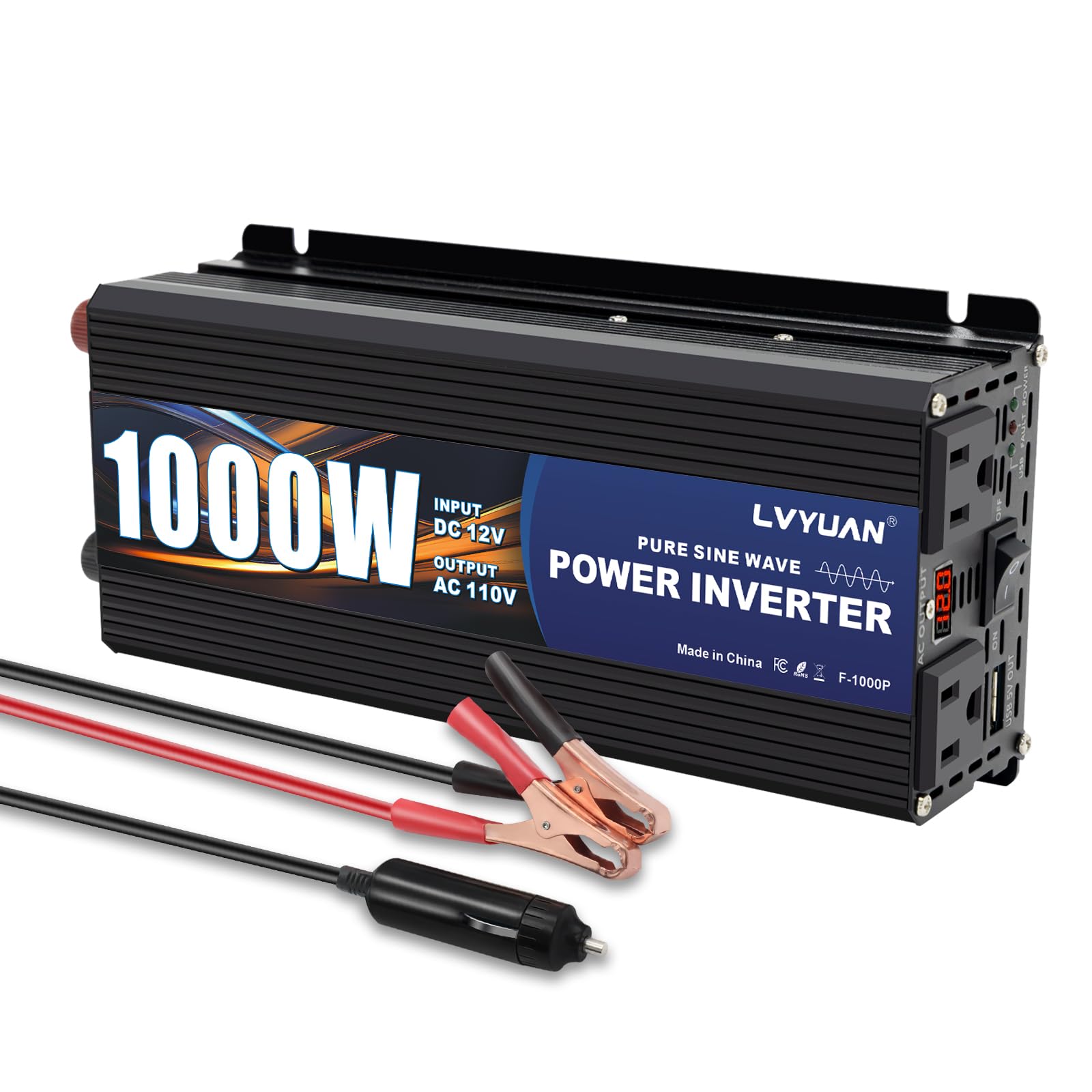 Amazon.co.jp: LVYUAN 1000W 純正正弦波パワーインバーター 12V DC